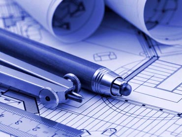 Architectural blueprint and engineering planning